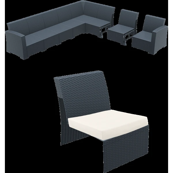 Siesta Monaco Extension Part - Anthracite with Cushion