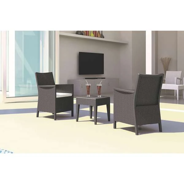 Siesta California Tub Chair with cushion/ Miami Side Table - White