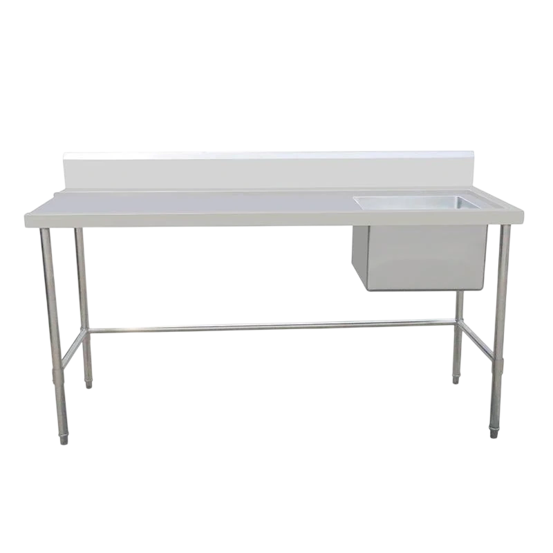 Kitchen Knock Inlet Bench - Single Sink with Splashback & Leg Brace – 424524
