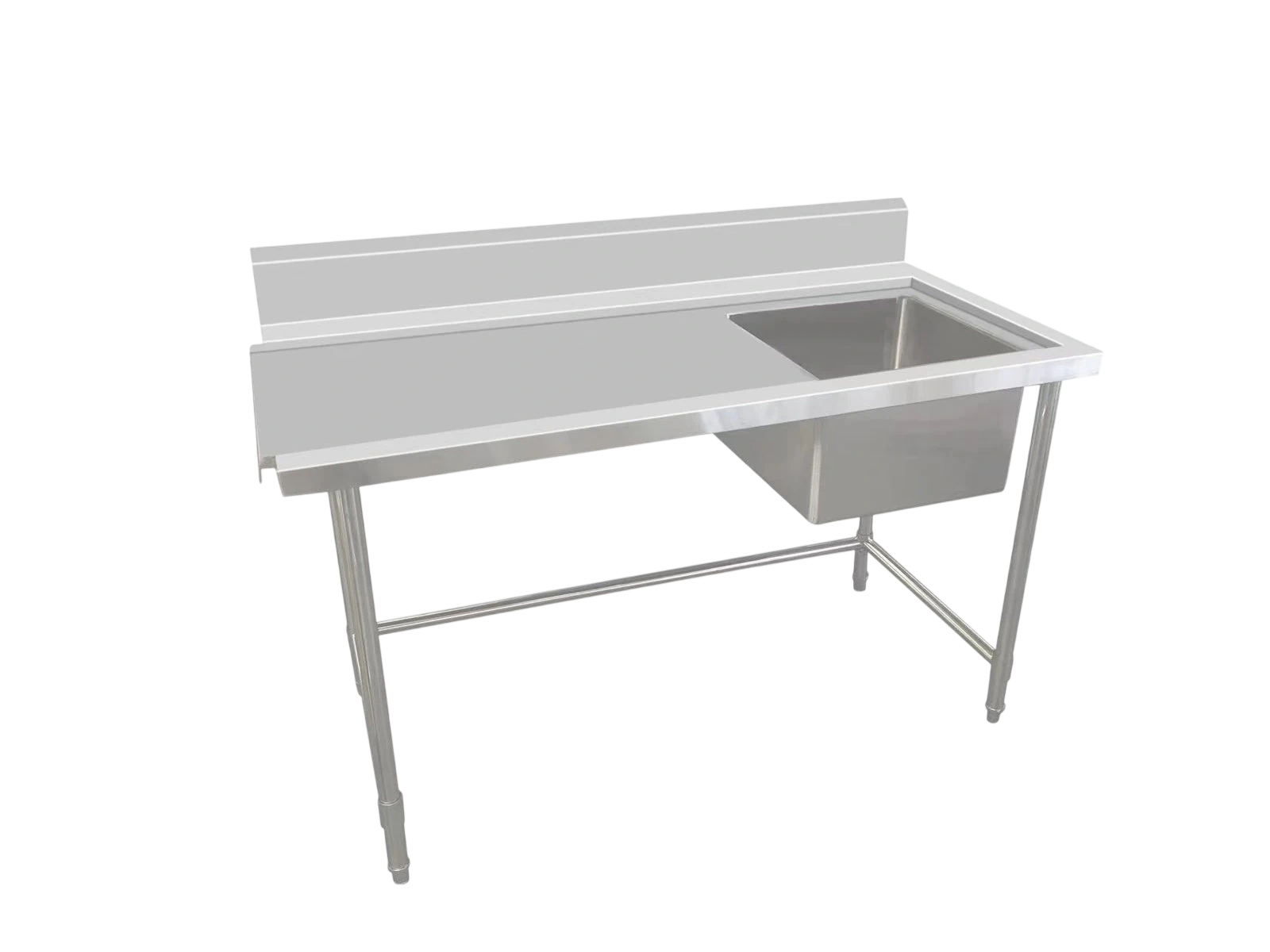 Kitchen Knock Inlet Bench - Single Sink with Splashback & Leg Brace – 621226