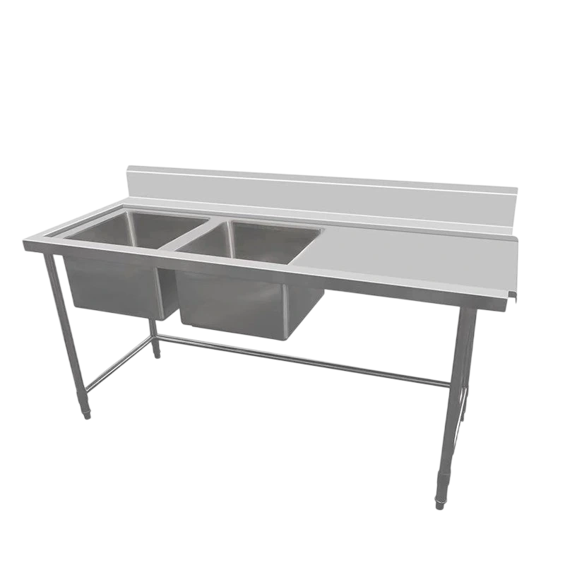 Kitchen Knock Inlet Bench - Double Sink with Splashback & Leg Brace – 621379