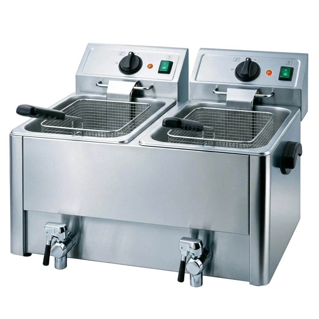 Kitchen Knock Electric Fryer with Valve – 2 Grids - 632 × 598 × 387mm – 623559