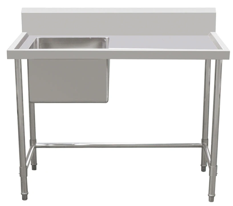 Kitchen Knock Work Bench - Single Sink with Leg Brace – Left Sink / 700 / ASS-1570L – 424518