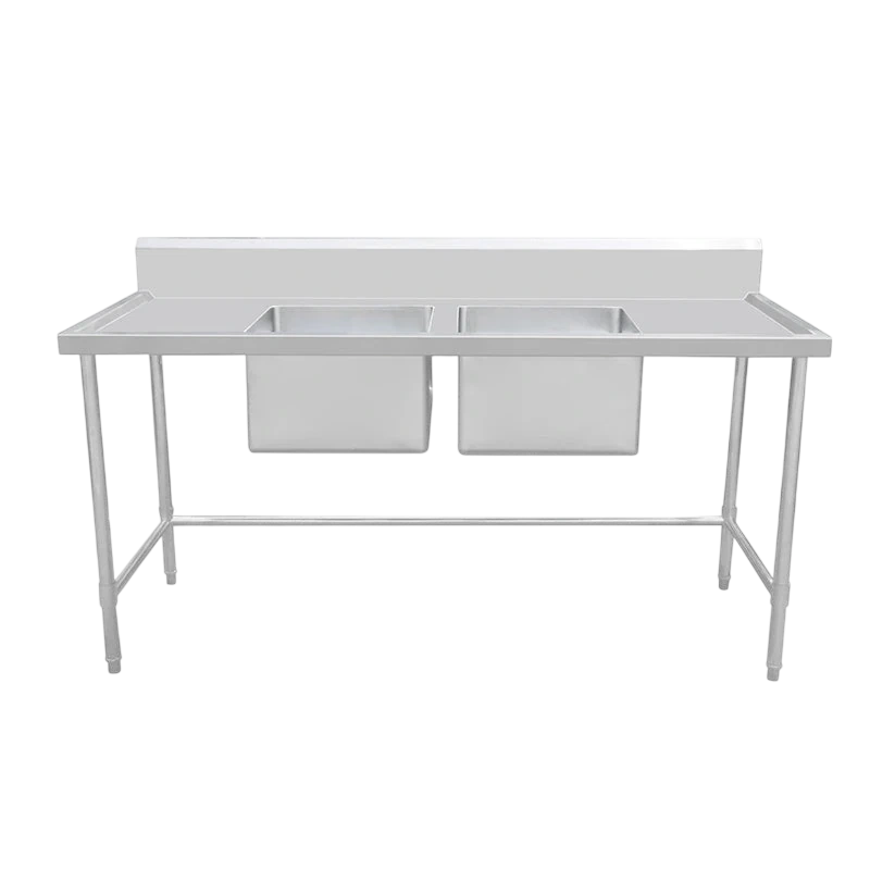 Kitchen Knock Work Bench - Double Sink with Leg Brace – Center Sink / 600 / ASD-1560C – 620336