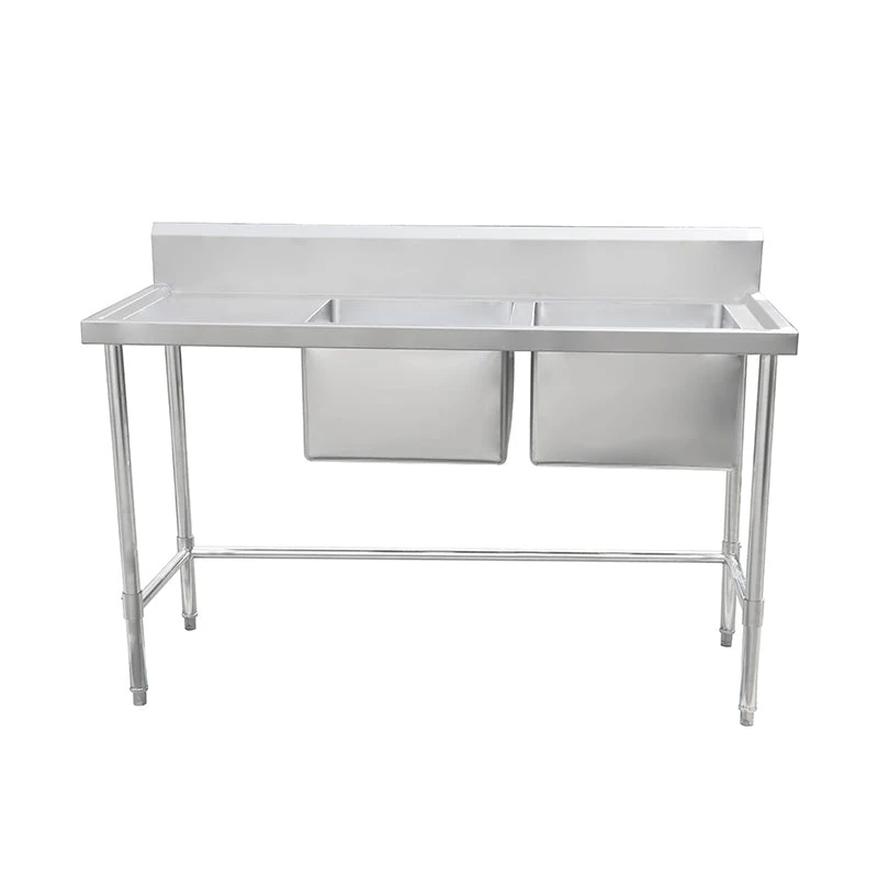 Kitchen Knock Work Bench - Double Sink with Leg Brace – Right Sink / 600 / ASD-1860R – 620338