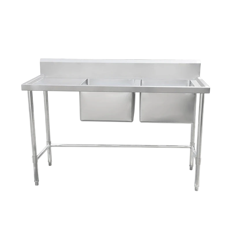 Kitchen Knock Work Bench - Double Sink with Leg Brace – Right Sink / 600 / ASD-1860R – 620338