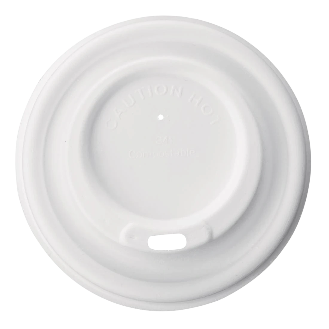 Fiesta Compostable FS061 Bagasse Hot Cup Lid - 90mm for 340ml Cup (Pack 1000) product image
