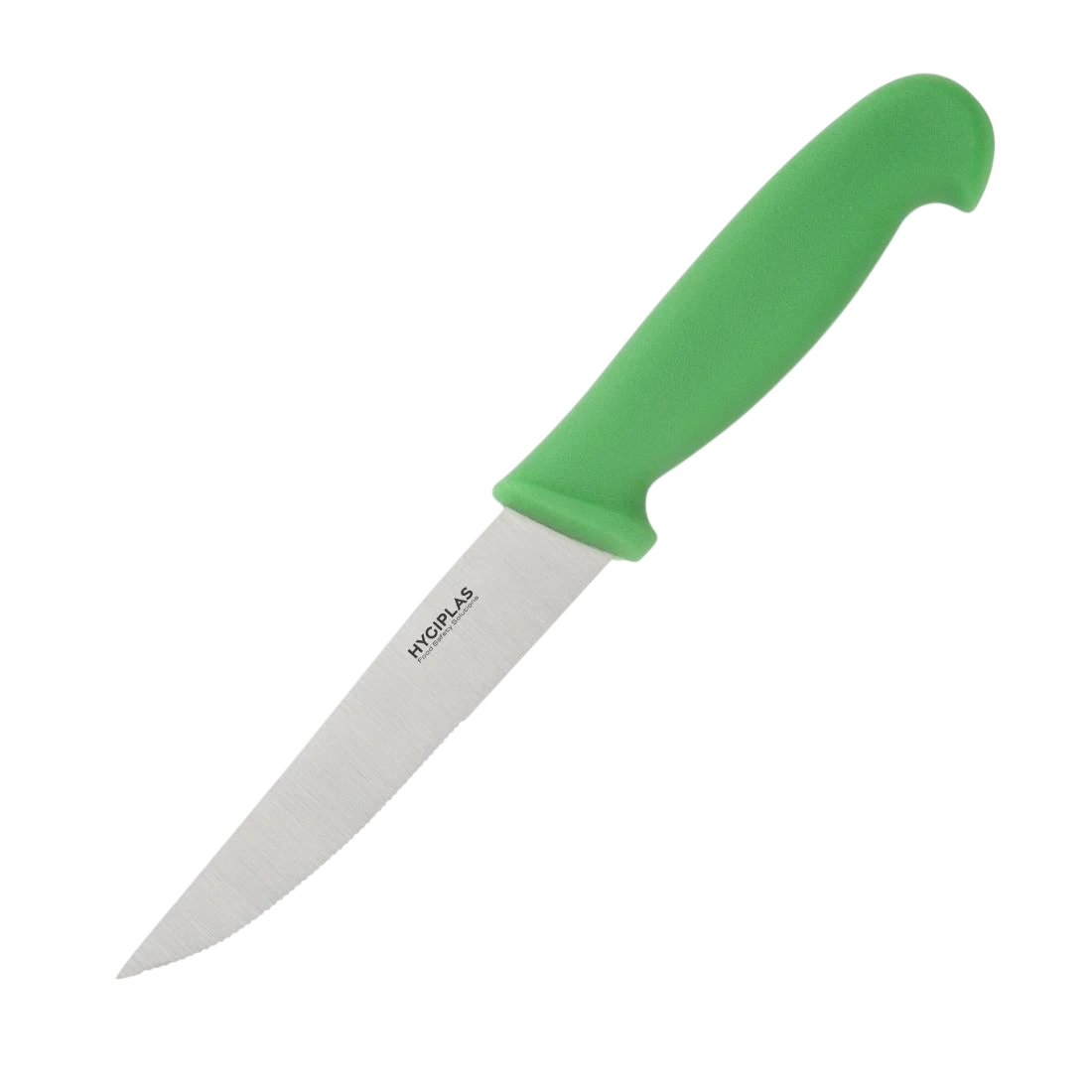 Hygiplas C862 Vegetable Knife Serrated Green - 4" product image