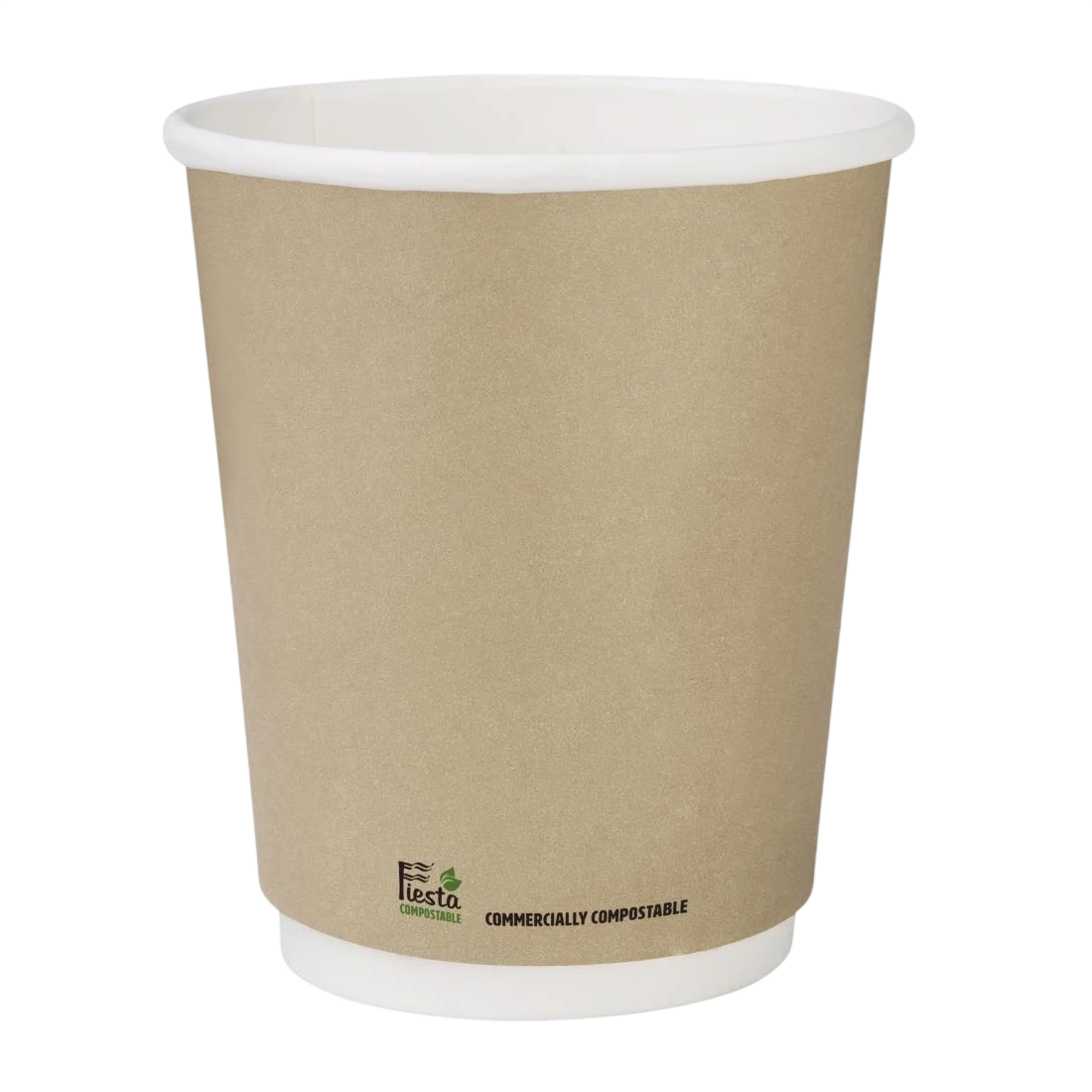 Fiesta Compostable CU984 Hot Cup Double Wall 'Kind' Kraft - 225ml (Box 500) product image