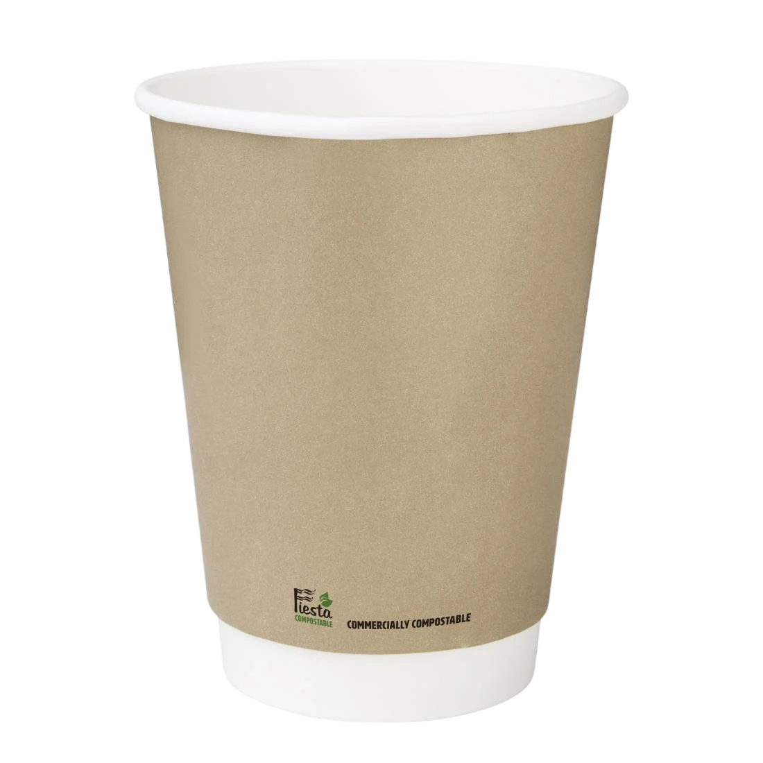 Fiesta Compostable CU986 Hot Cup Double Wall 'Kind' Kraft - 340ml (Box 500) product image