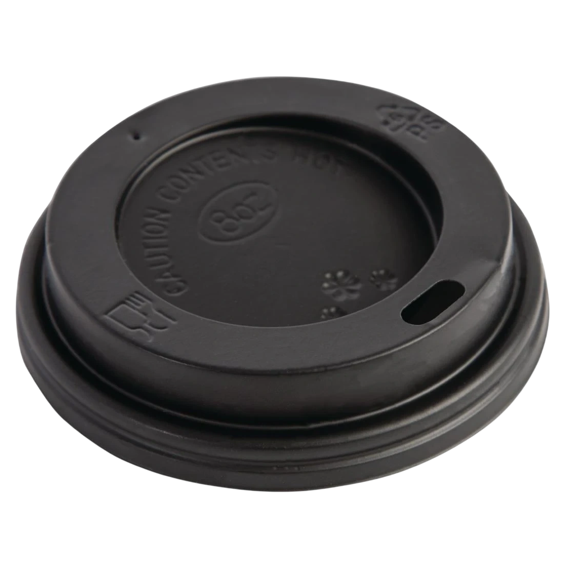 Fiesta Recyclable CW715 Lid For Hot Cups - Black - 225ml (Pack 50) product image