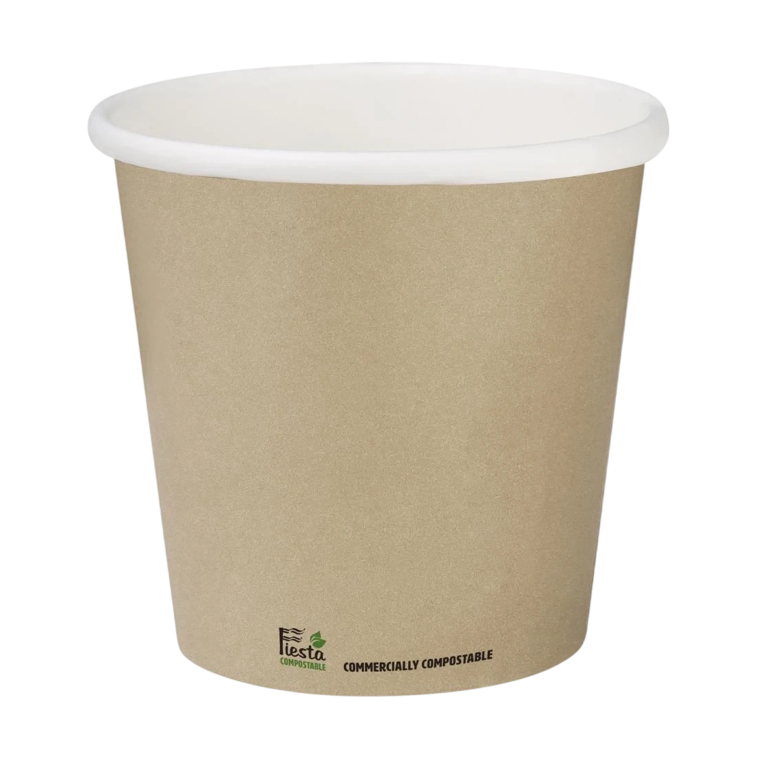Fiesta Compostable CZ876 Hot Cup Single Wall 'Kind' Kraft - 114ml (Sleeve 50) product image