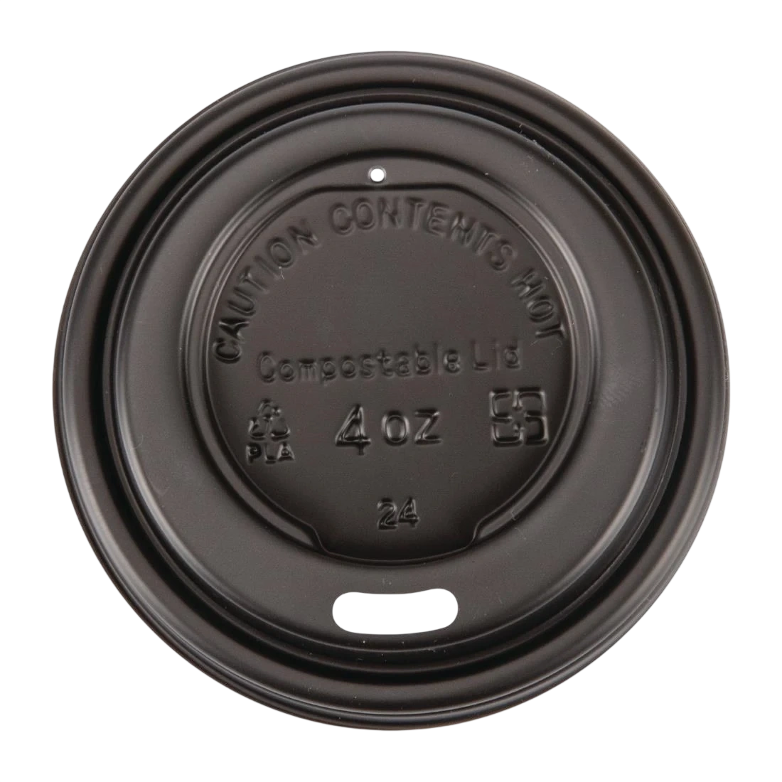 Fiesta Compostable DY982 Lid for Hot Cups- Black 114ml (Sleeve 50) product image