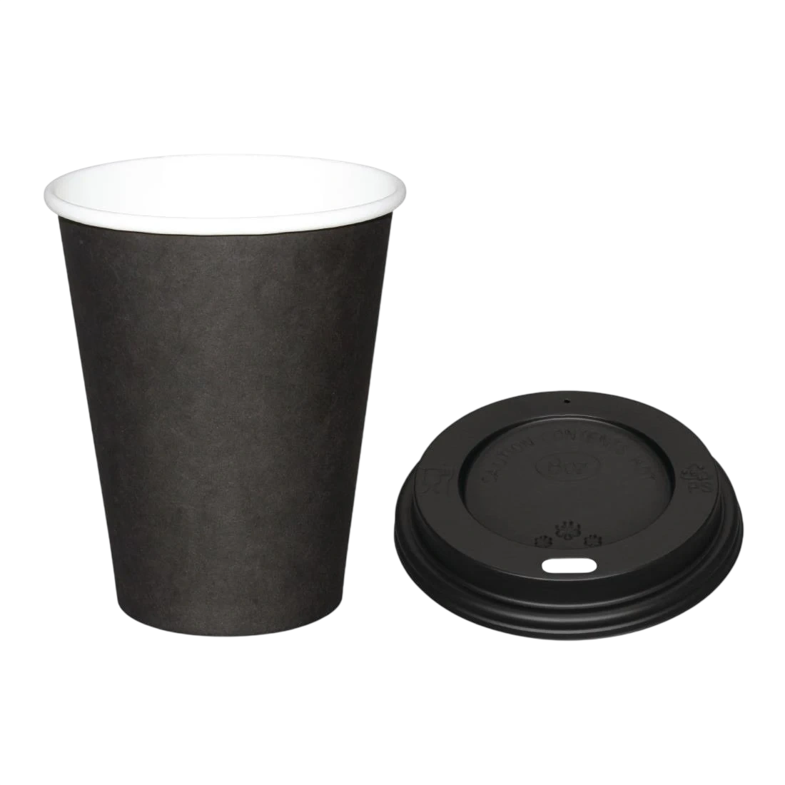 Fiesta Recyclable SA431 Fiesta Hot Cups Single Wall Black with Black Lid - 225ml (Box 1000) product image