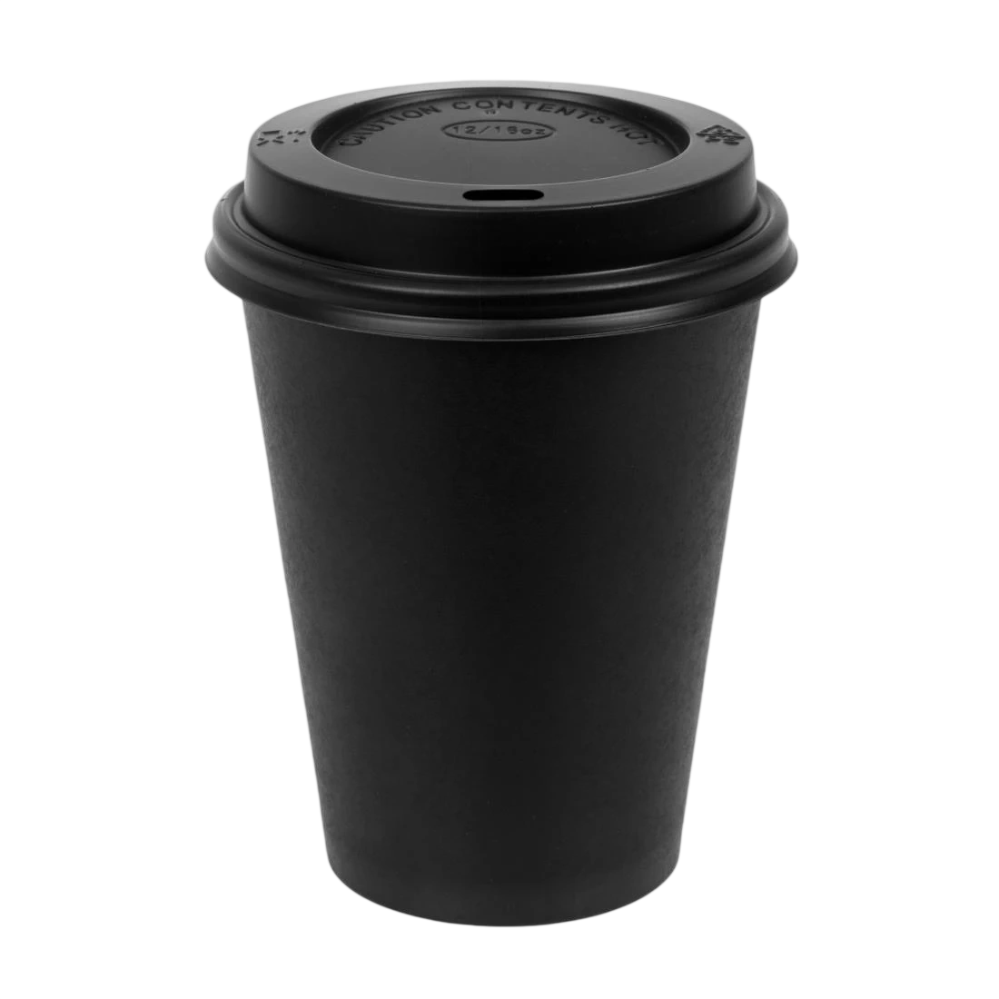 Fiesta Recyclable SA433 Fiesta Hot Cups Single Wall Black with Black Lid - 340ml (Box 1000) product image