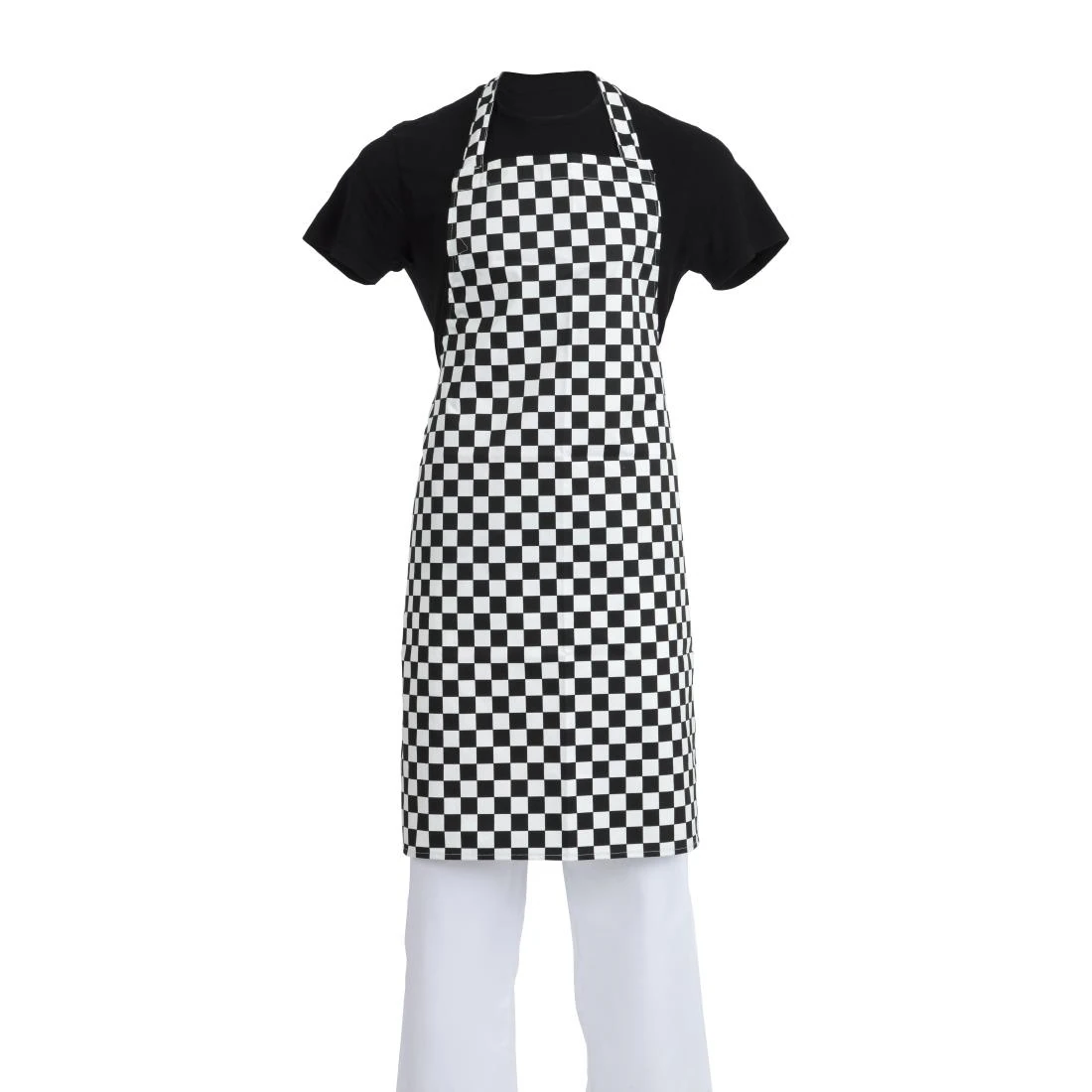 Whites Chefs Clothing A275 Whites Bib Apron Polycotton Black/White Check product image