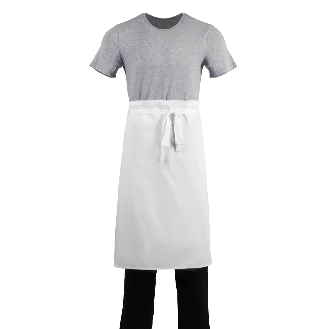 Whites Chefs Clothing A501 Whites Regular Waist Apron White Polycotton - 36x30" Long product image