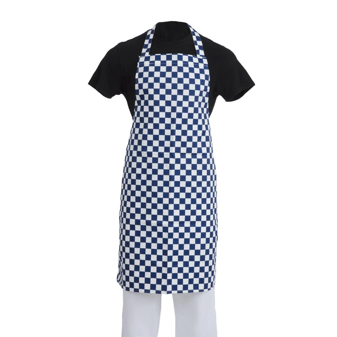 Whites Chefs Clothing A554 Whites Apron Blue/White Check product image