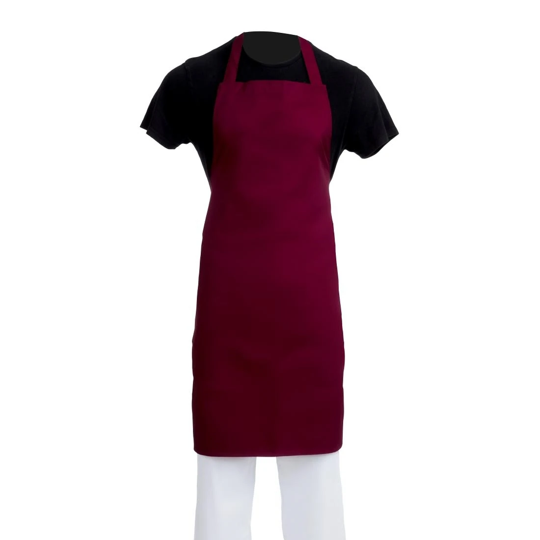 Whites Chefs Clothing A557 Whites Bib Apron Polycotton Burgundy product image