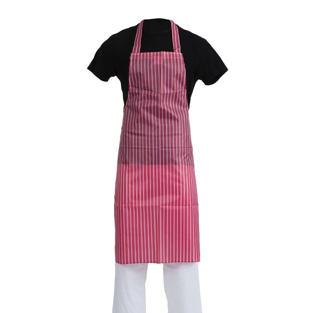 Whites Chefs Clothing A581 Whites Water Resistant Apron Red/White Stripe product image