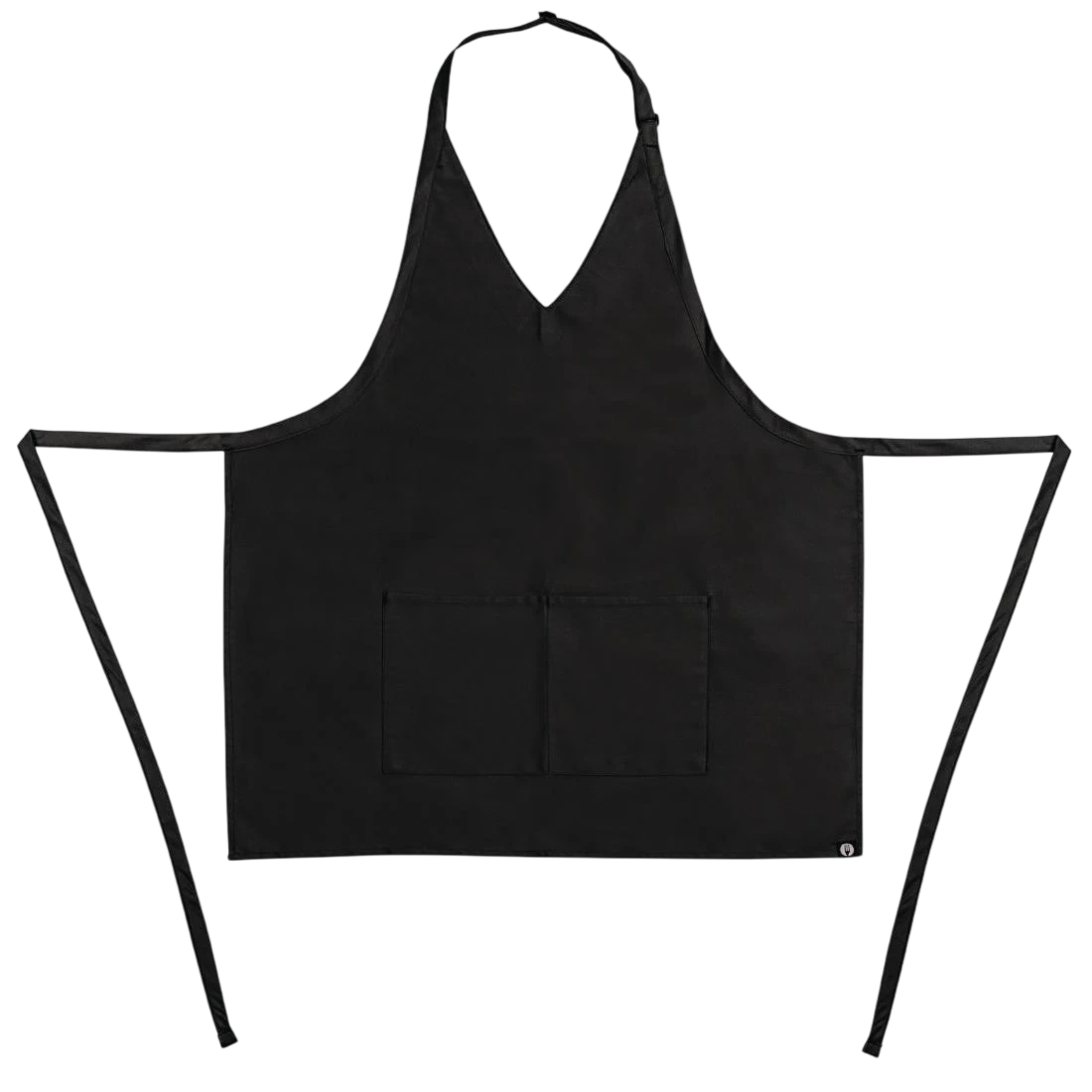 Whites Chefs Clothing B128 Whites V Neck Service Apron - Black product image