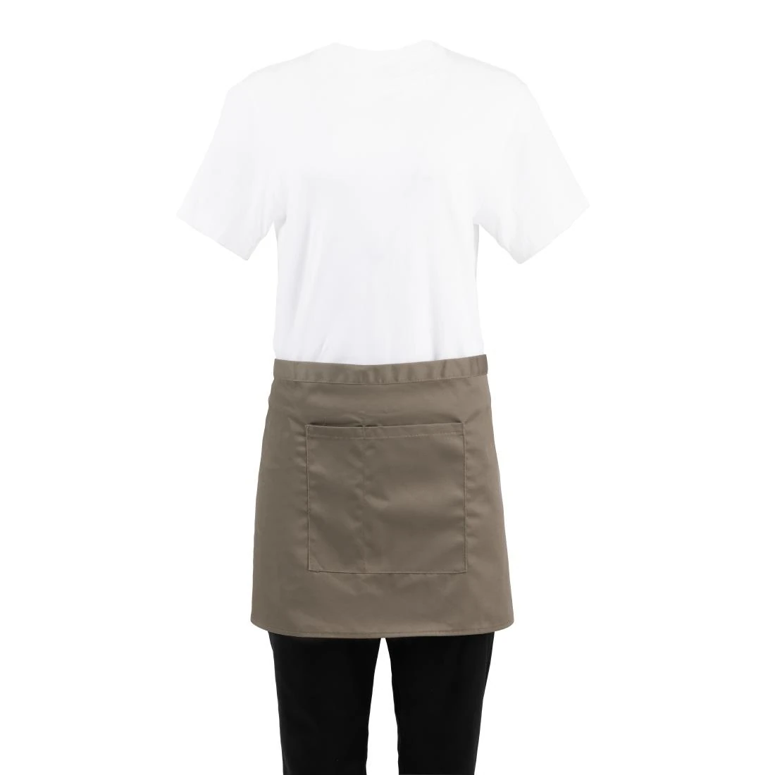 Whites Chefs Clothing B431 Whites Short Bistro Apron Olive - 750x373mm 29.5x14.7" product image