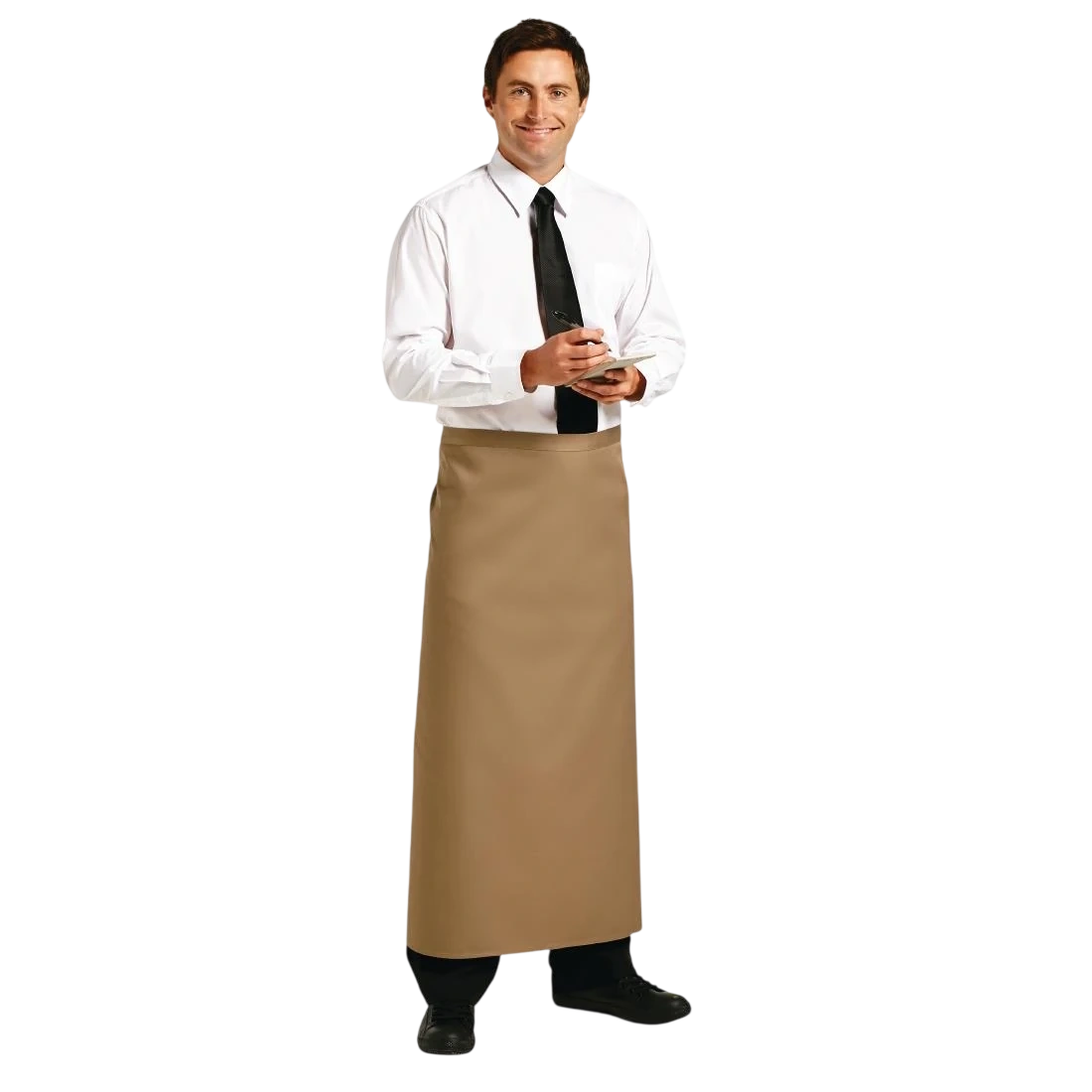 Whites Chefs Clothing B438 Whites Long Bistro Apron Tan- 1000x1000mm 39.4x39.4" product image