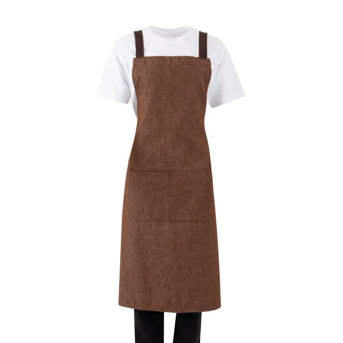 Southside BA120 X-Cross Back Bib Apron Denim Tan (Brown Ties) - 1000x700mm product image