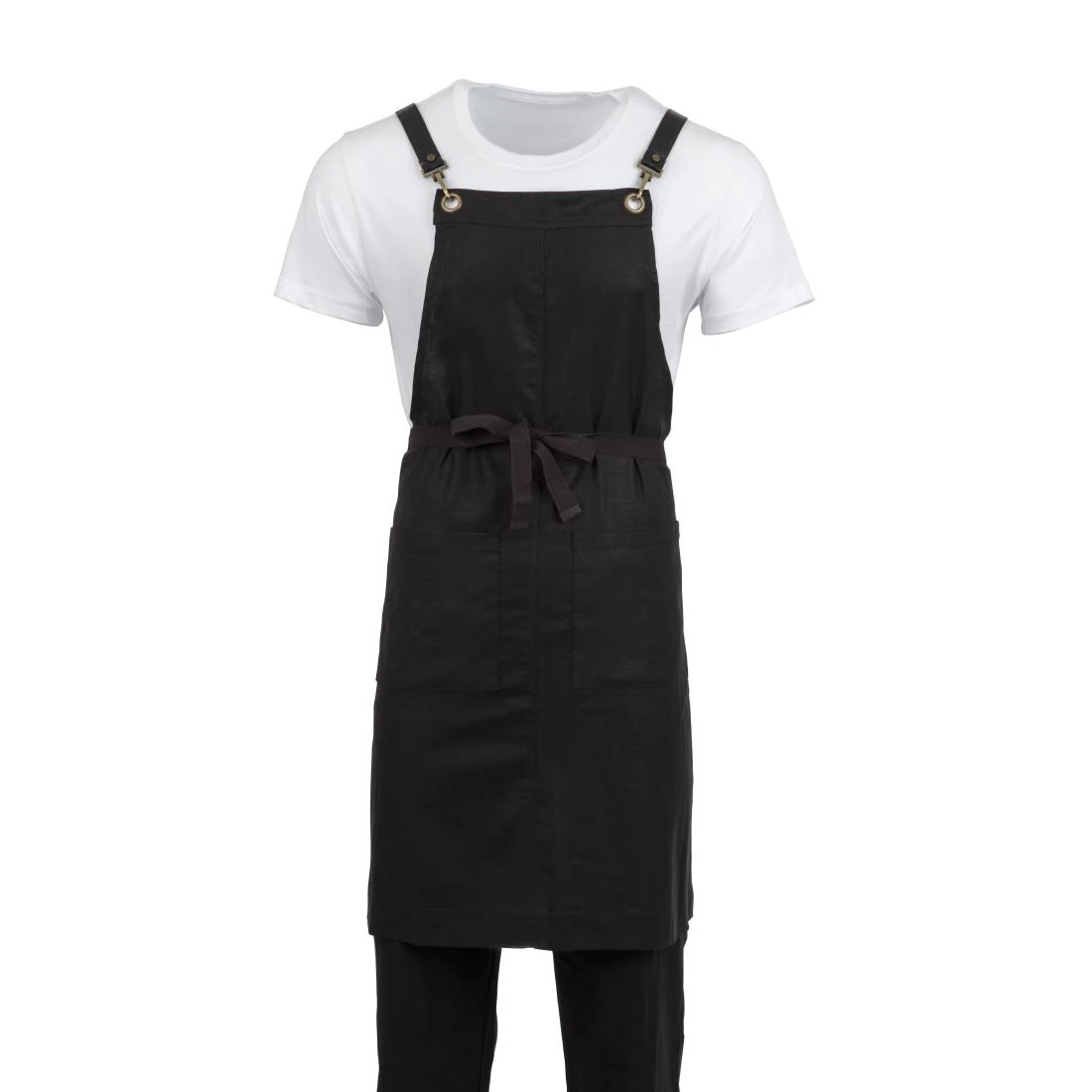 Southside BB691 Linen Blend Bib Apron Black product image