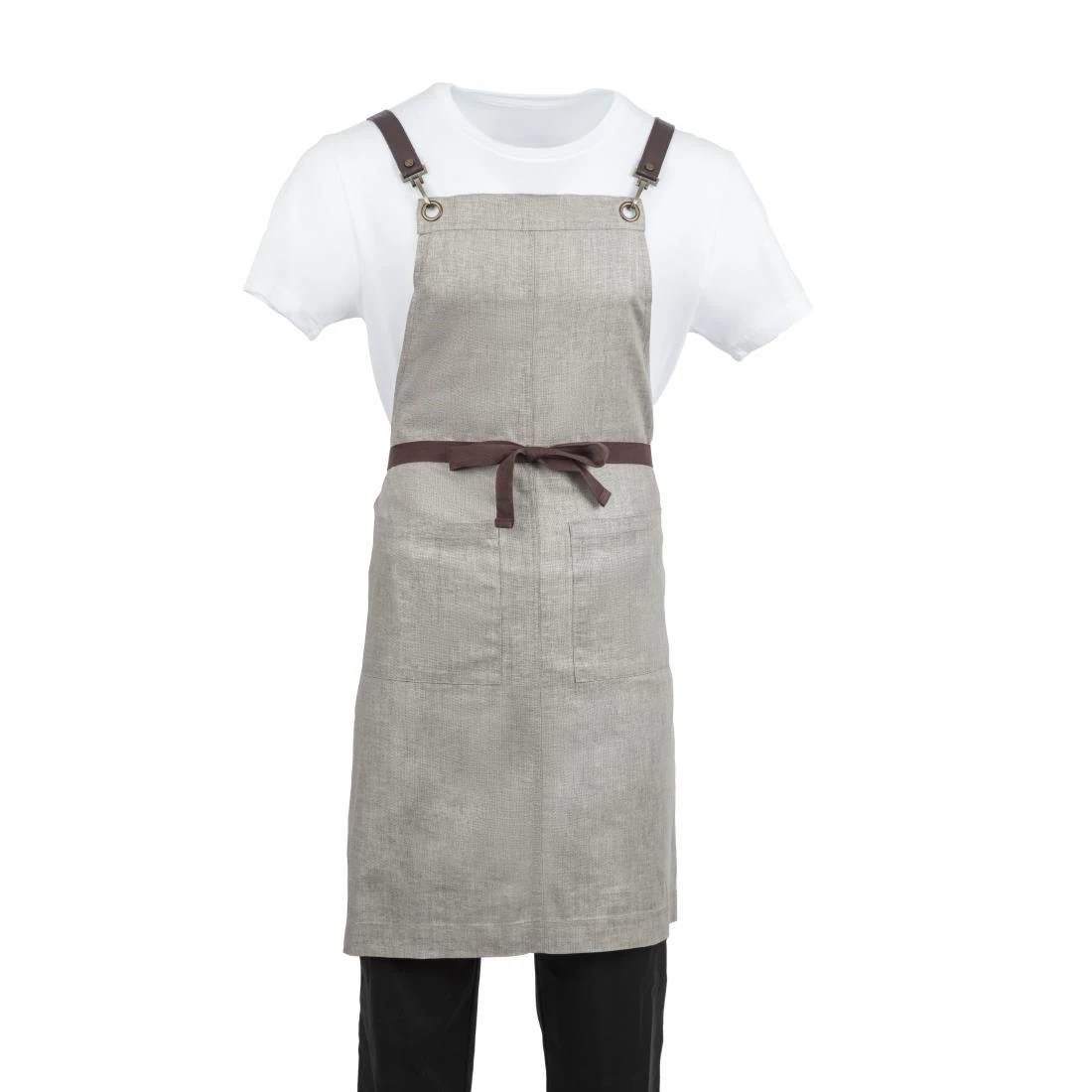 Southside BB693 Linen Blend Bib Apron Grey product image