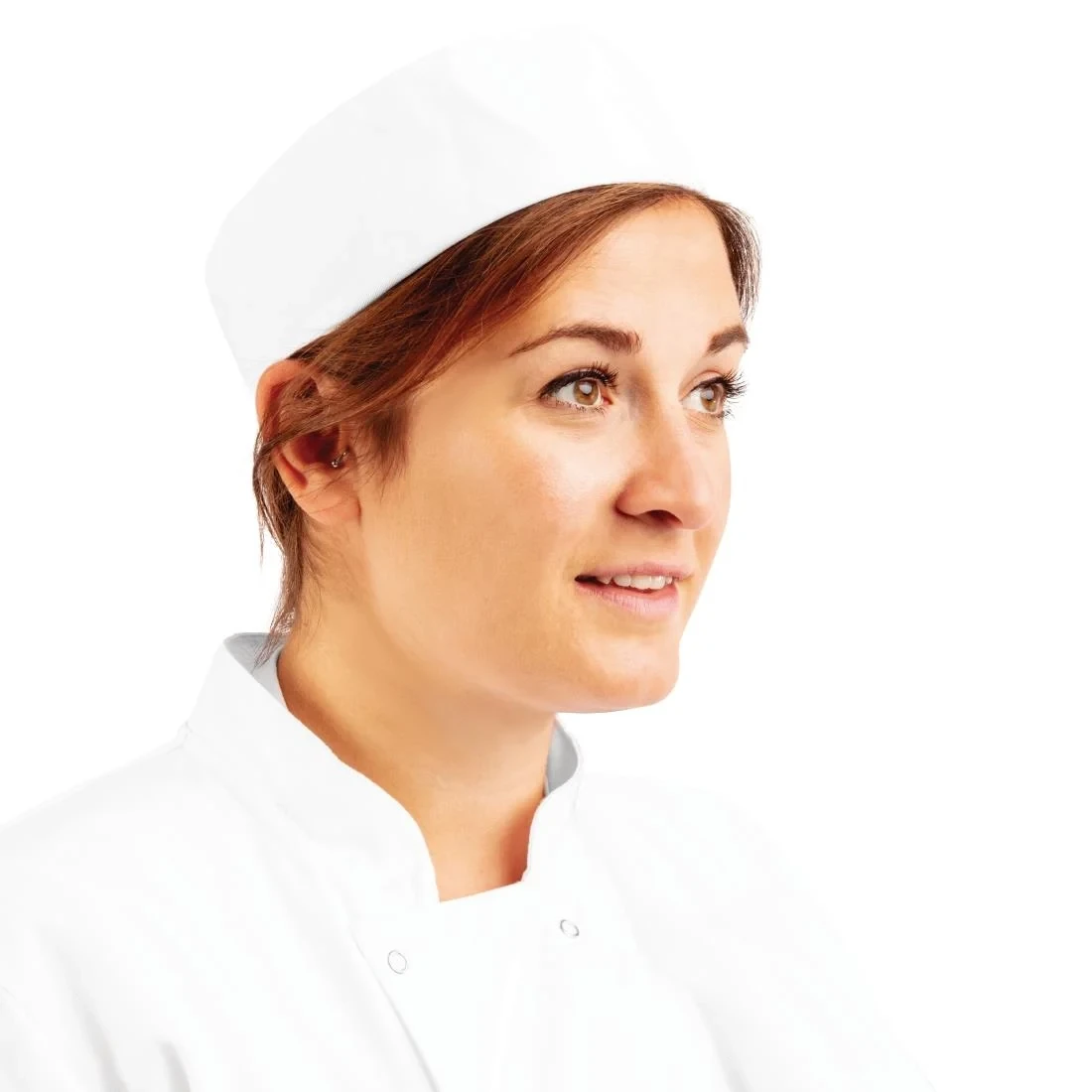 Whites Chefs Clothing A203-M Whites Skull Cap White Polycotton - Size M product image