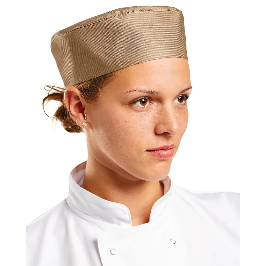 Whites Chefs Clothing B443 Whites Skull Cap Tan Polycotton - One Size product image