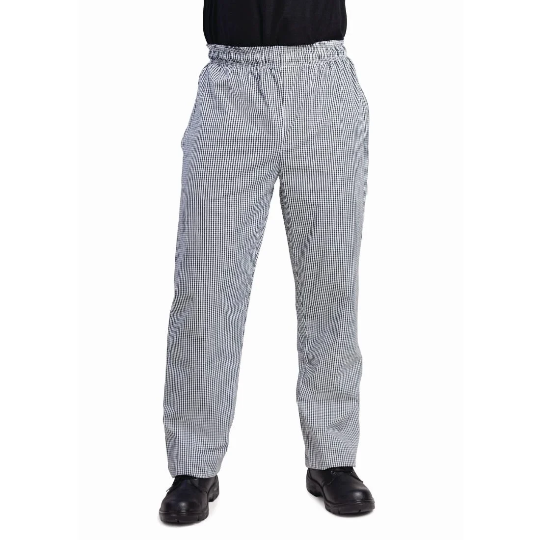 Whites Chefs Clothing DL712-S Whites Vegas Small Black & White Check Trousers Polycotton - Size S product image