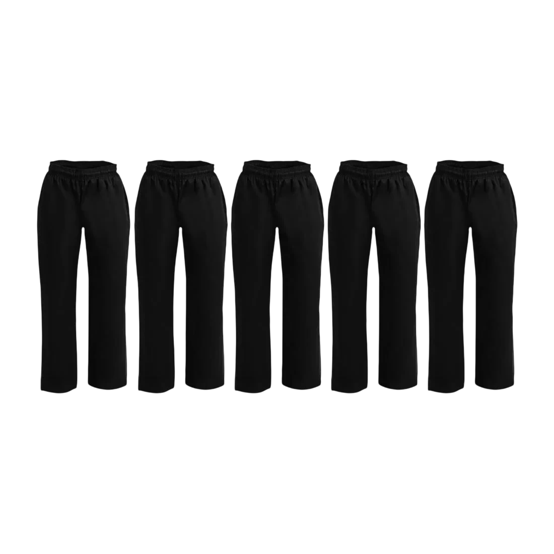 Whites Chefs Clothing SA826 Whites Vegas Chefs Trousers Black Polycotton - Size L - A582-L (Pack 5) product image