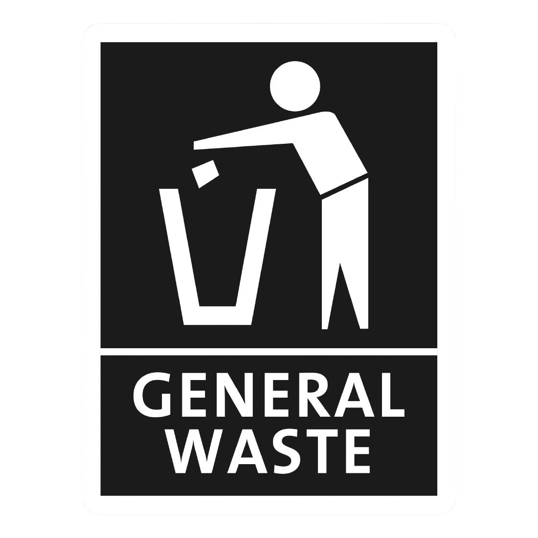 Jantex FX192 Slim Bin Label - General Waste product image