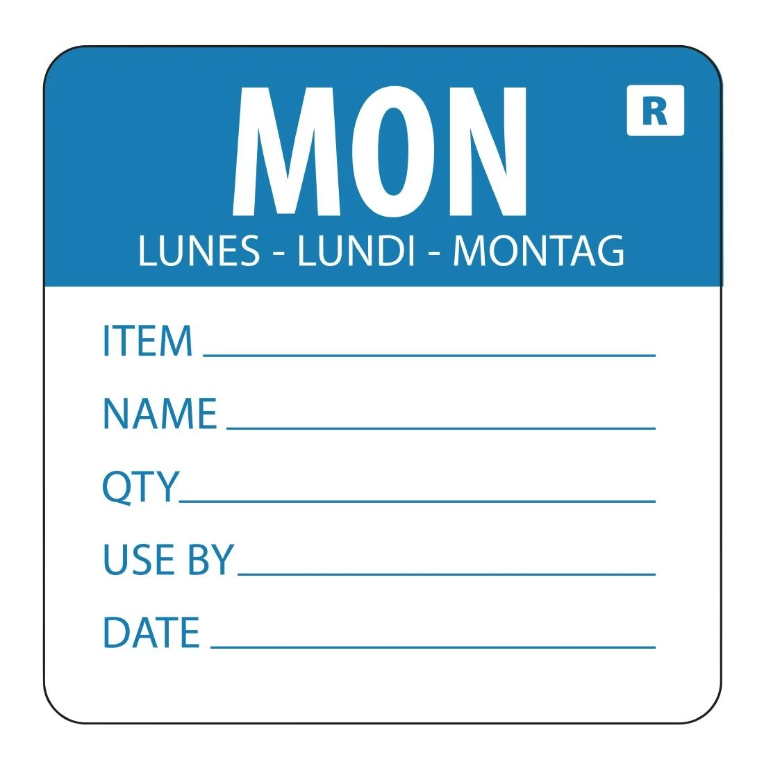 Hygiplas L066 Day Of the Week Removable Food Prep Label Monday 2'' (Roll 500) product image