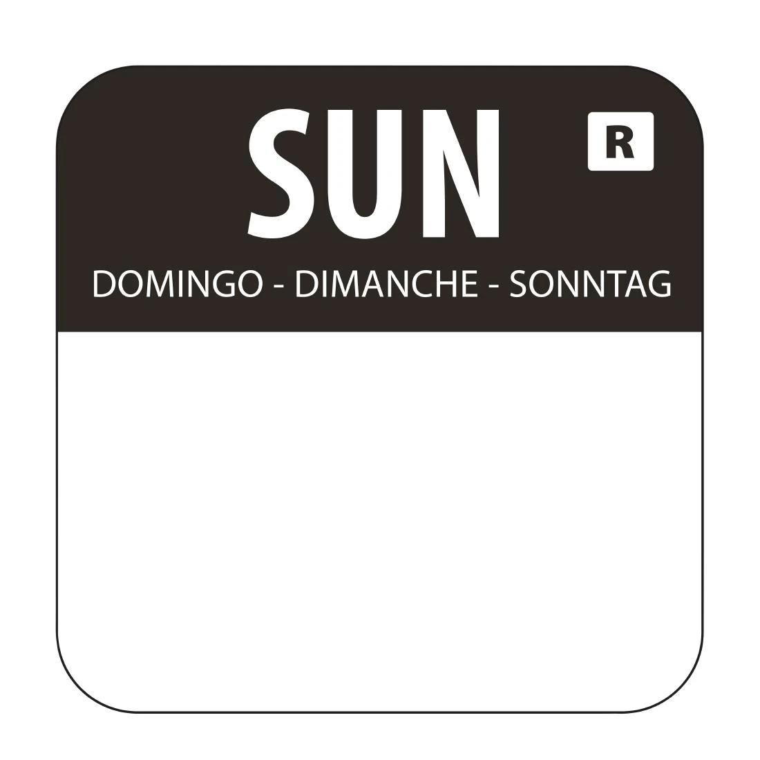 Hygiplas L930 Day of the Week Removable Label Sunday 1'' (Roll 1000) product image