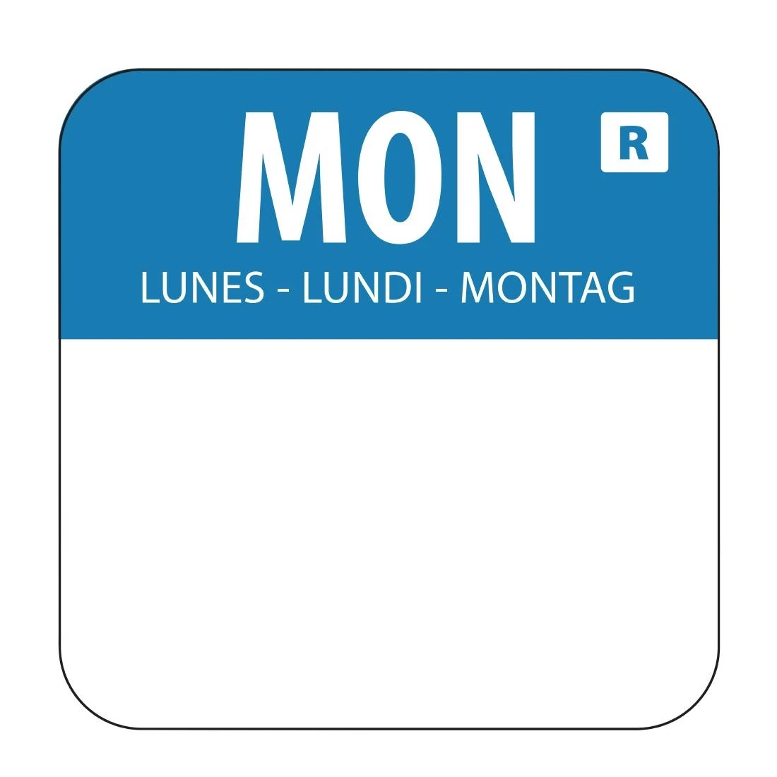 Hygiplas L931 Day of the Week Removable Label Monday 1'' (Roll 1000) product image