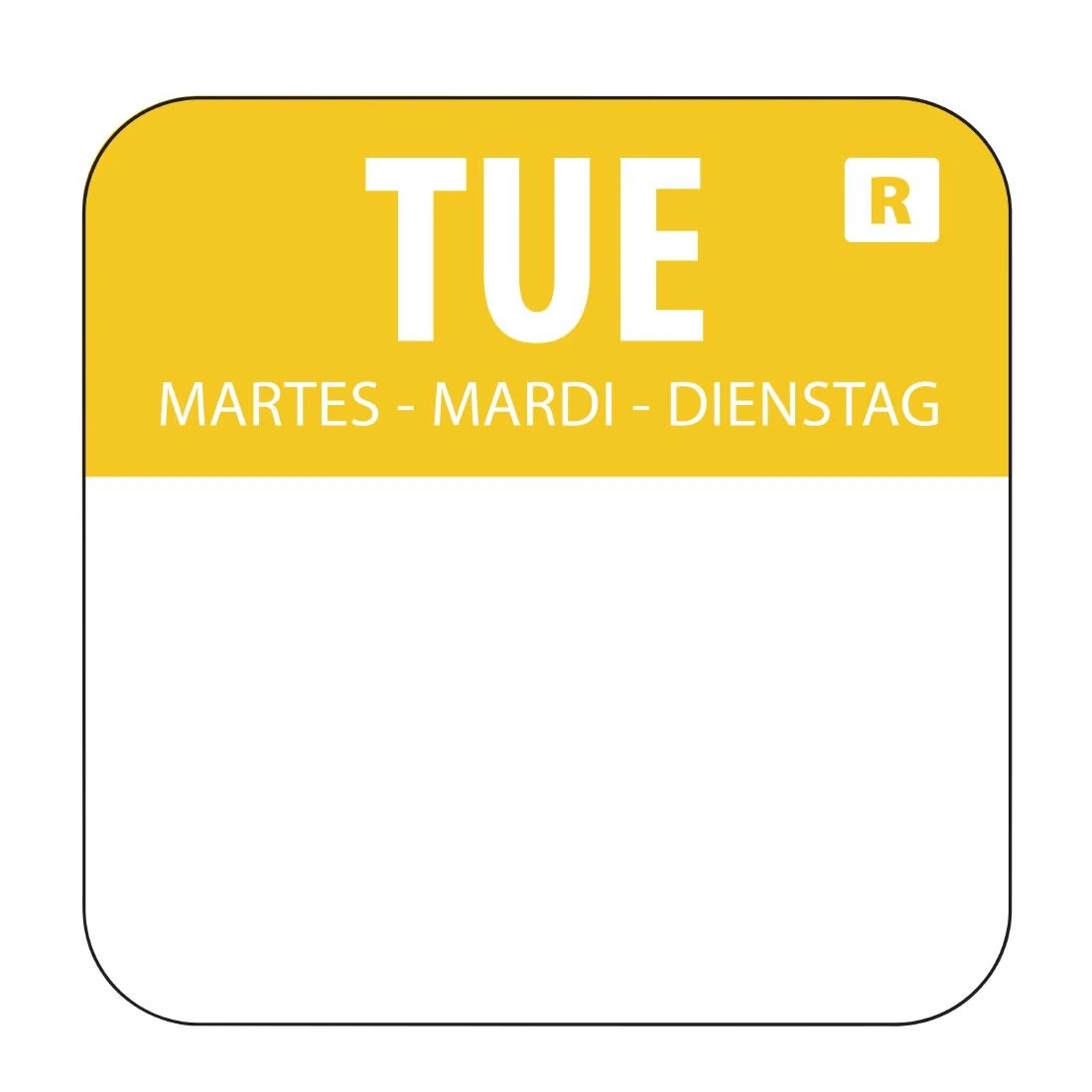 Hygiplas L932 Day of the Week Removable Label Tuesday 1'' (Roll 1000) product image