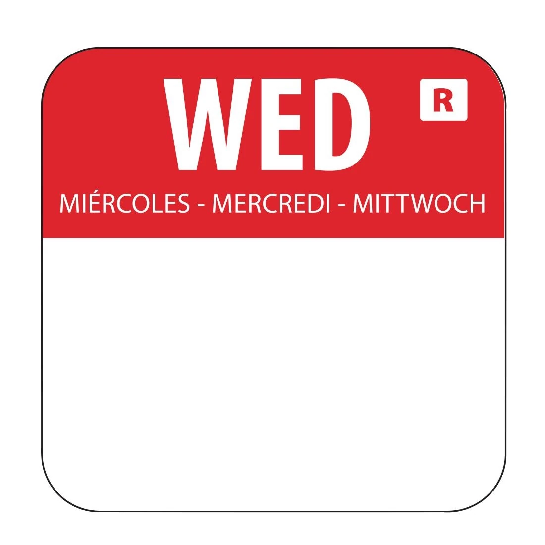 Hygiplas L933 Day of the Week Removable Label Wednesday 1'' (Roll 1000) product image