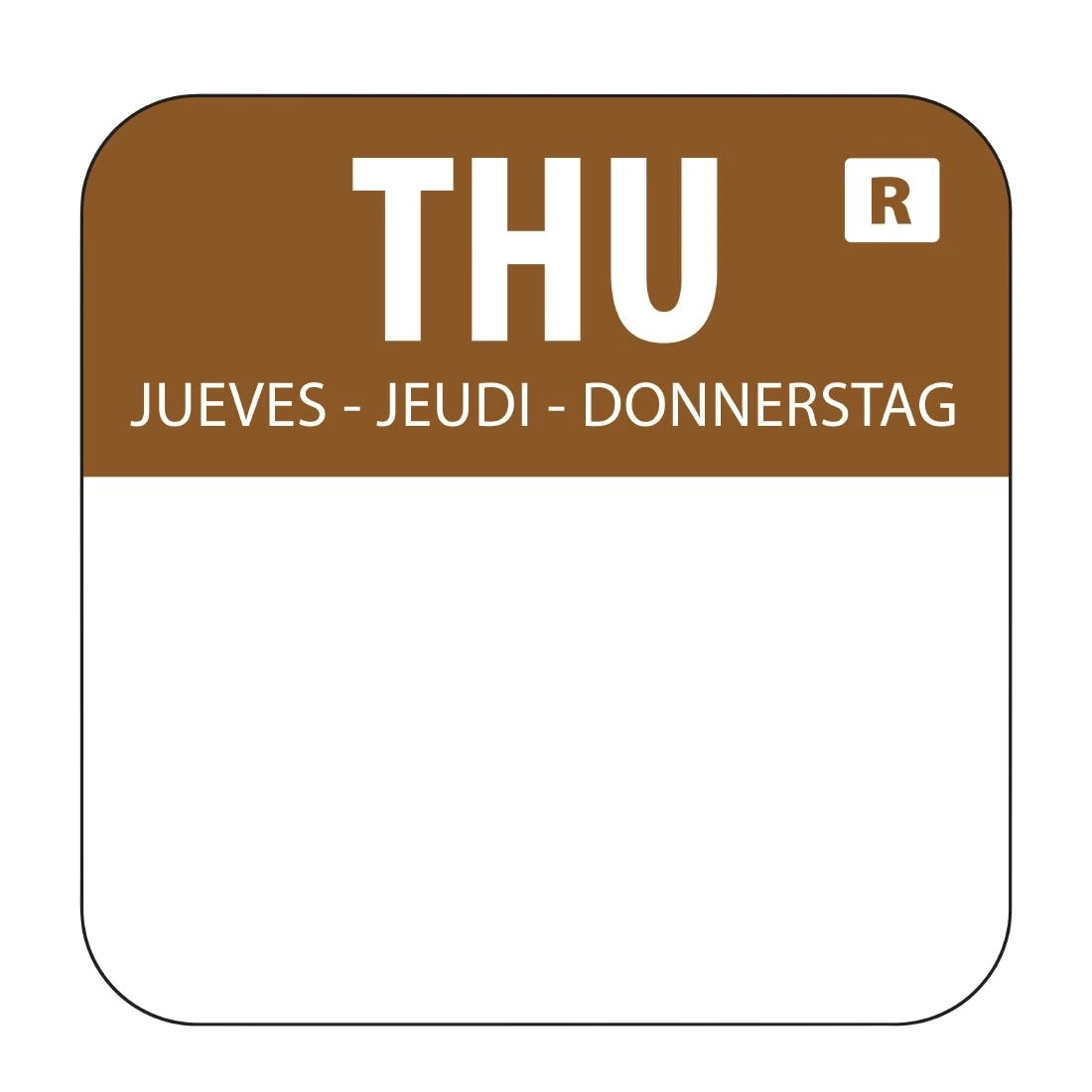 Hygiplas L934 Day of the Week Removable Label Thursday 1'' (Roll 1000) product image