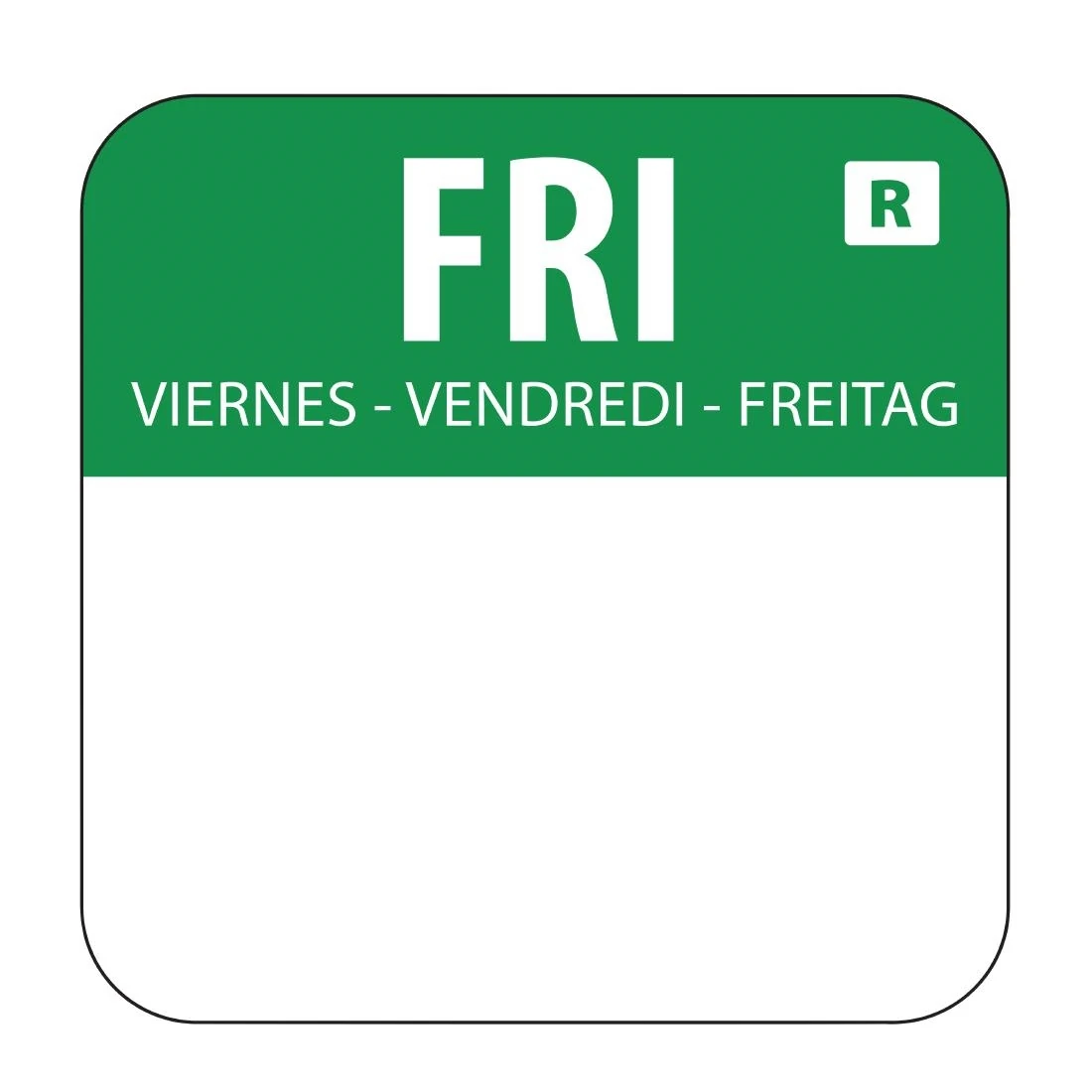 Hygiplas L935 Day of the Week Removable Label Friday 1'' (Roll 1000) product image