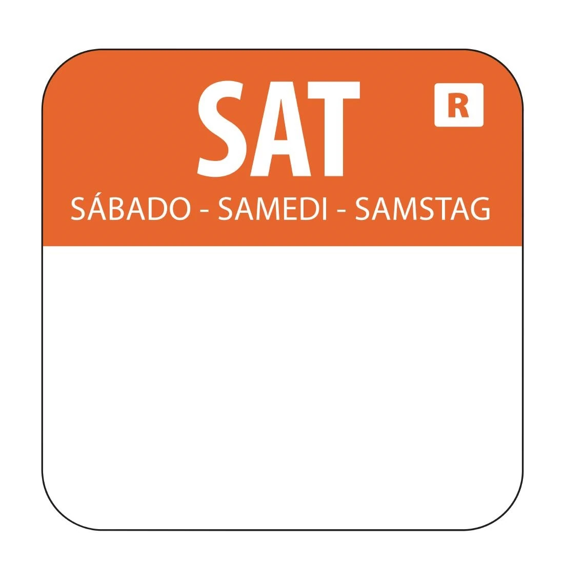 Hygiplas L936 Day of the Week Removable Label Saturday 1'' (Roll 1000) product image