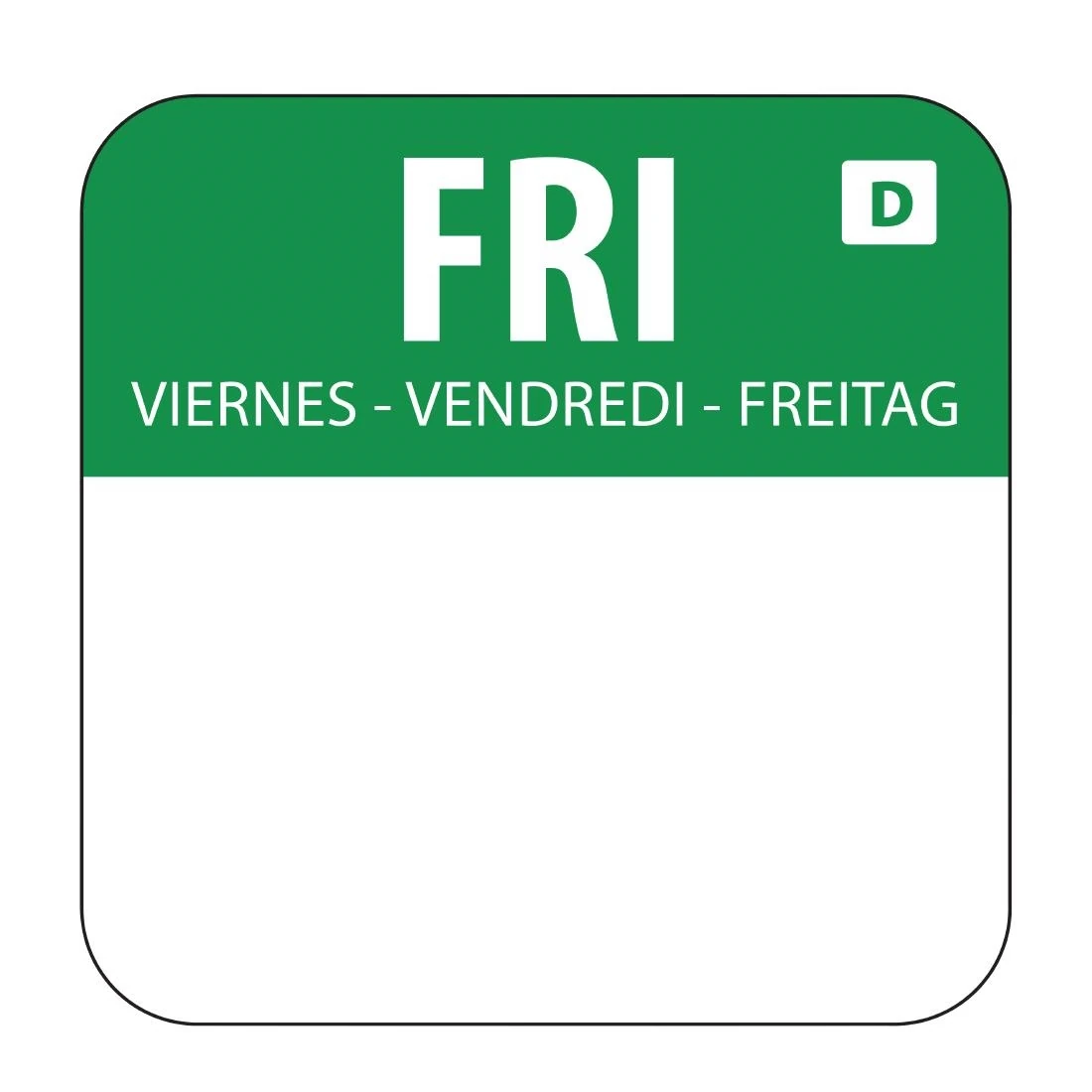 Hygiplas U781 Day of the Week Dissolvable Label Friday 1'' (Roll 1000) product image