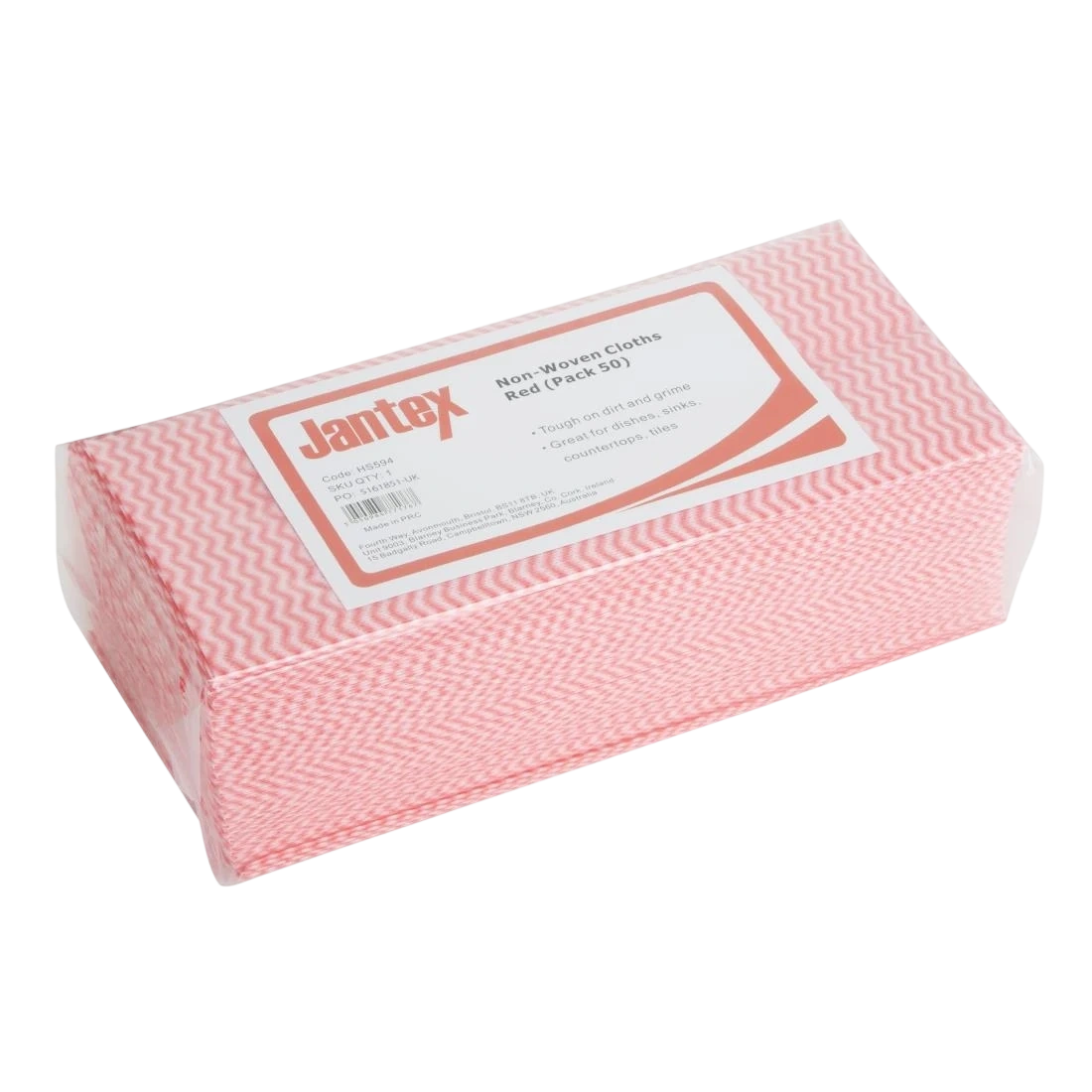 Jantex HS594 Non-Woven Cloths Red (Pack 50) product image
