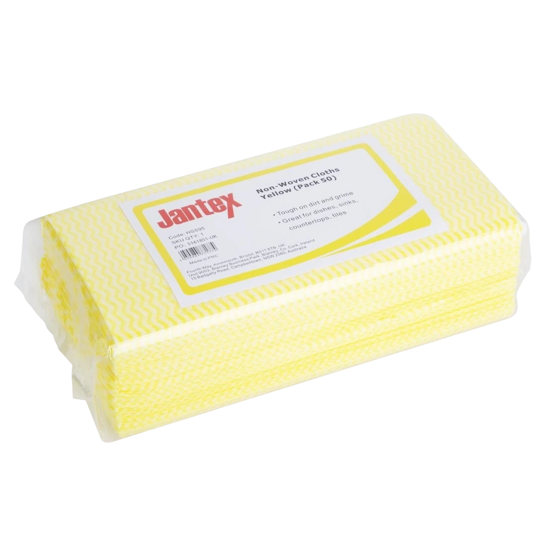 Jantex HS595 Non-Woven Cloths Yellow (Pack 50) product image