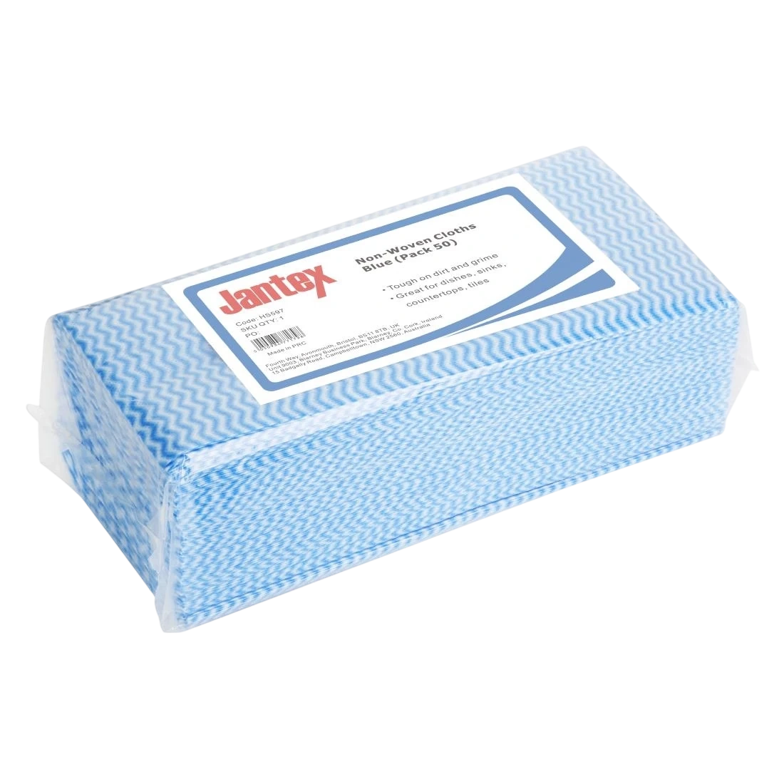 Jantex HS597 Non-Woven Cloths Blue (Pack 50) product image
