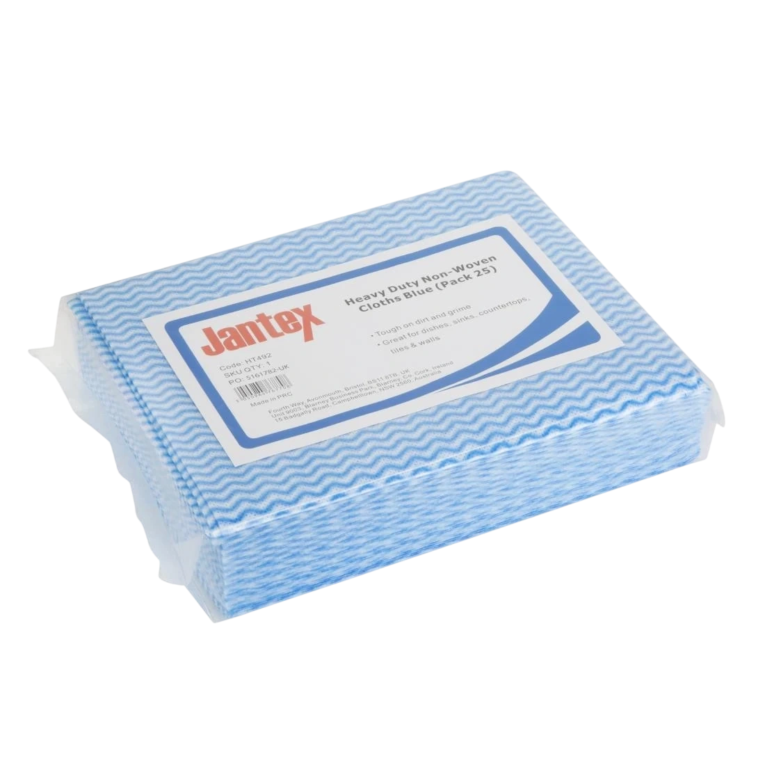 Jantex HT492 Heavy Duty Non-Woven Cloths Blue (Pack 25) product image