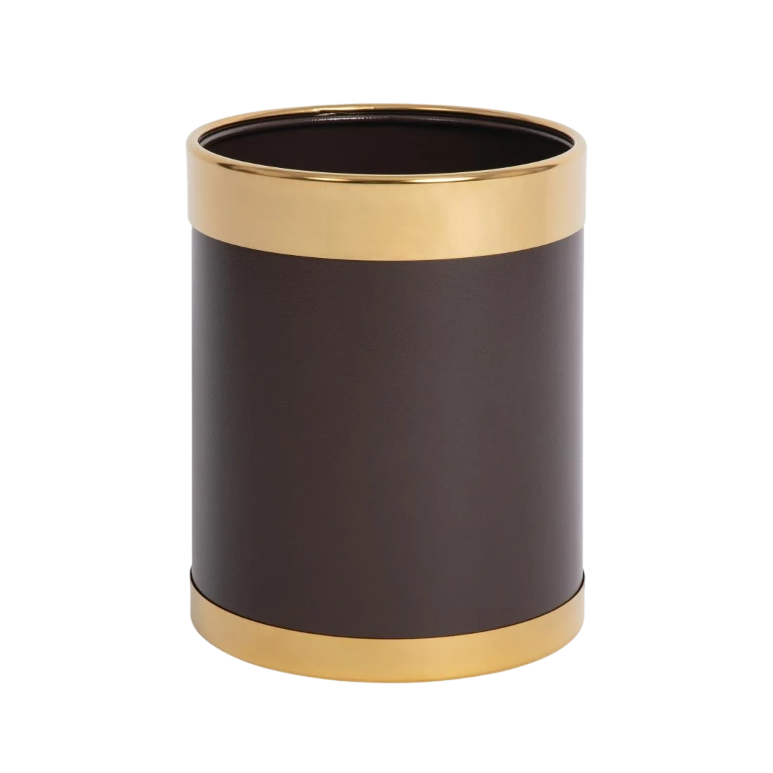 Bolero Y804 Brown Waste Paper Bin with Gold Rim - 10.2Ltr product image