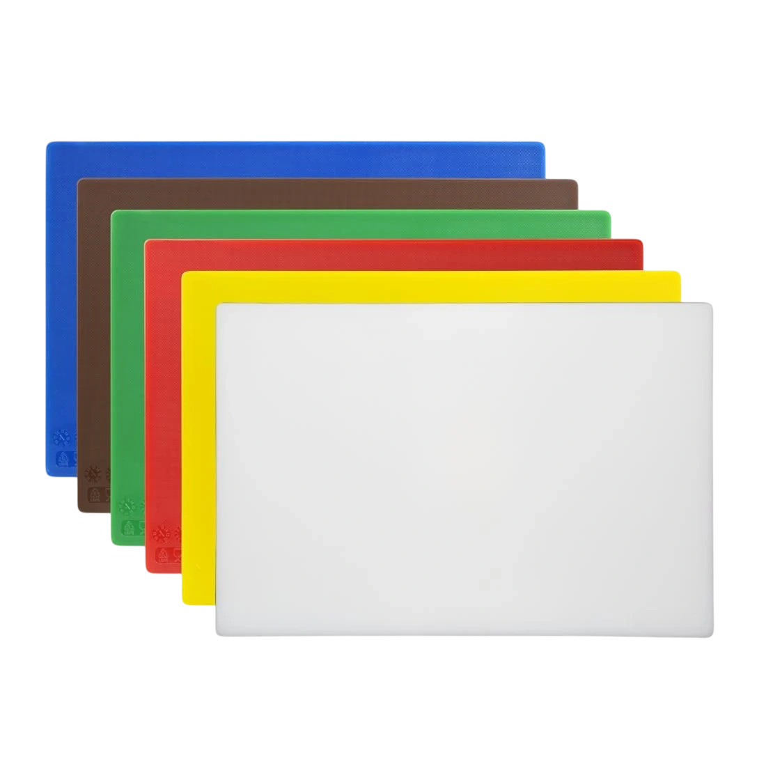 Hygiplas HC870 Antibacterial Low Density Set of 6 Chopping Board Set - 450x300x10mm product image